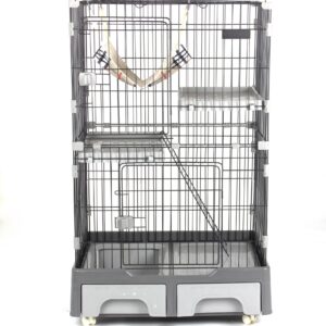 猫 ケージ キャットケージ 2段 猫トイレ付 キャスター付 ハンモック付 猫ゲージ おしゃれ キャットハ ウス ネコ ハウス 多段 留守番 保護 脱走防止 多頭飼い 多頭 スチール ペットケージ 新作 TX212771AAA