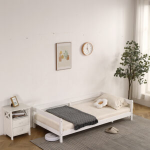 システムベッド ロフトベッド 木製 シングル ベッド ロータイプ ベッド デスク 本棚 机付き 学習机 コンパクト 本棚付き 木製ベッド 天然木 収納 子供 大人 一人暮らし コンパクト ミドルベッド 分離 分割 分割式 SA315590BAA