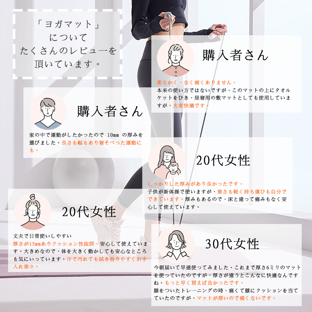 ヨガマット大きめ ビッグ トレーニングマット 高品質高耐久高密 ヨガ ピラティス エクササイズ ストレッチ マット 初心者 筋トレダイエット 運動 上級者 腹筋 脚痩せ 痛くない特厚 滑らない E-01 - 画像 (2)
