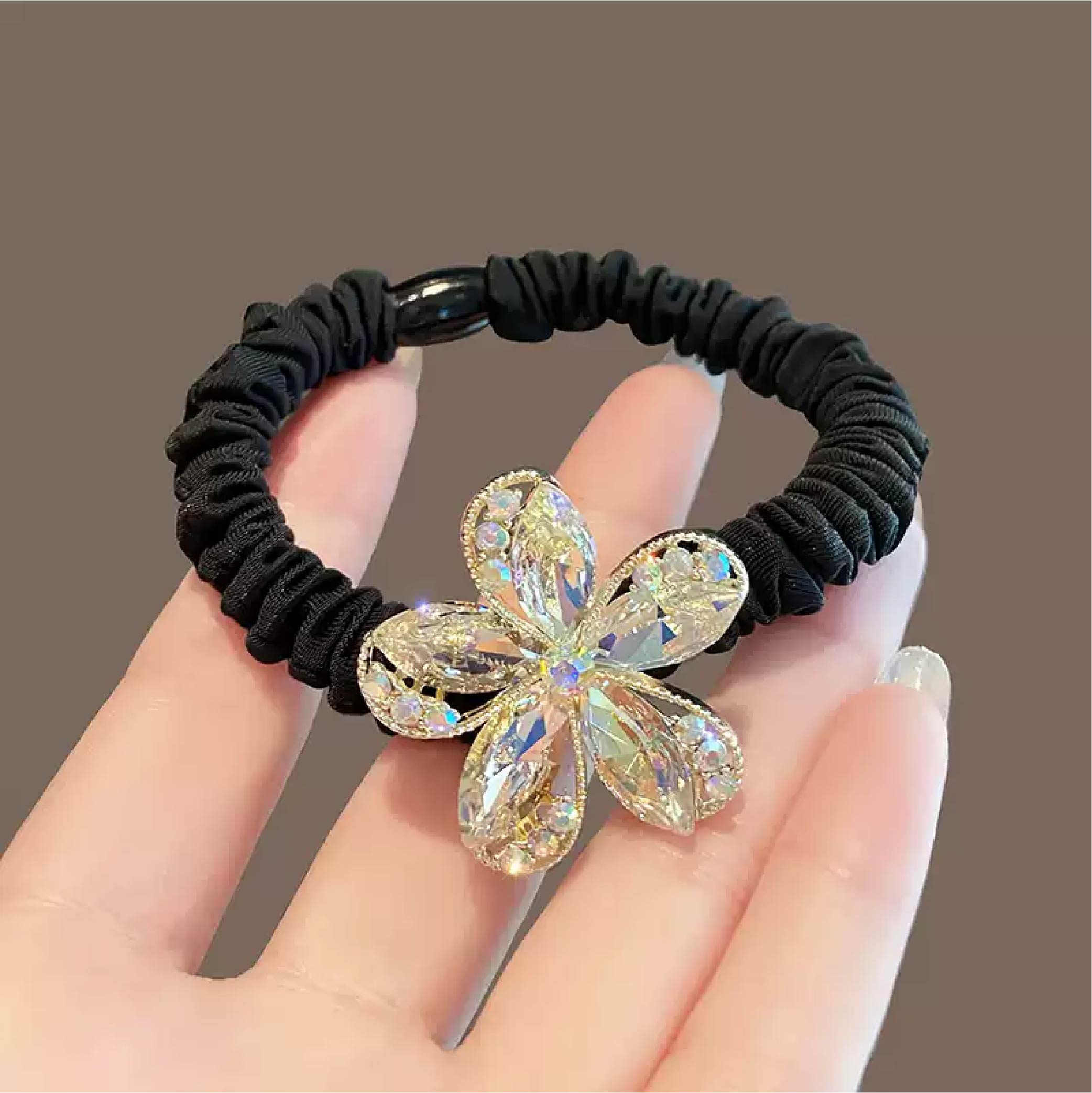 ヘアーゴム 髪飾り ヘアアクセサリー まとめ髪 かわいい ポニーテール キラキラ 立体 花ヘアゴム かわいい シンプル レディース おしゃれ 女性 ギフト 大人 jtl001 - 画像 (4)